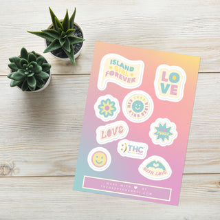 The Happy Channel® Love Vibes Sticker Sheet Product Mockup