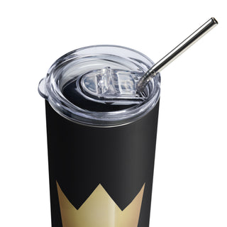 Close-up of clear lid and stainless steel straw on Already Regis® ALPHA Tumbler