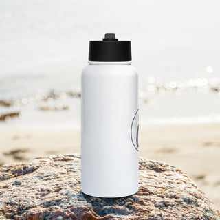 Already Regis® 32 oz stainless steel water bottle with beach background