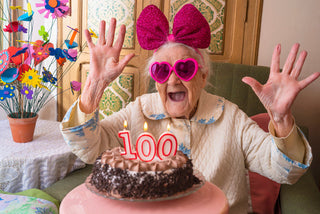 100 years old birthday cake to old woman elderly celebration funny humor