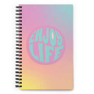 Notebook with 'Enjoy Life' design on a gradient cover