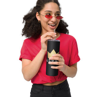 Woman holding the Already Regis® ALPHA Stainless Steel Tumbler
