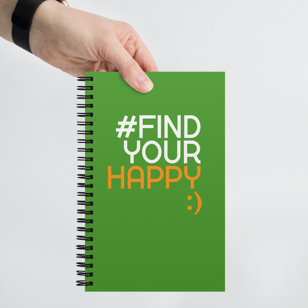The Happy Channel® “#FindYourHappy” Spiral Notebook