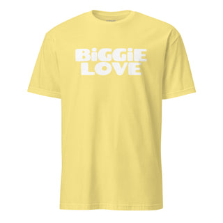 The Happy Channel® BiGGiE LOVE unisex T-shirt in Cornsilk with white front design