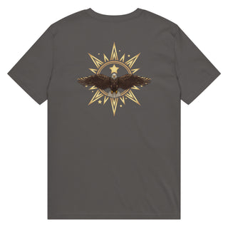The Happy Channel® Eagle Sun Star Unisex T-Shirt in Anthracite, back view