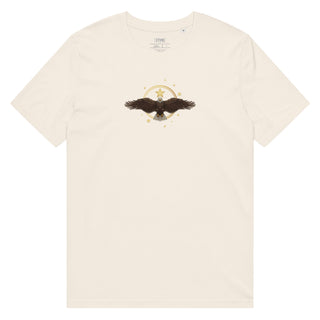 The Happy Channel® Eagle Sun Star Unisex T-Shirt in Vintage White, front view