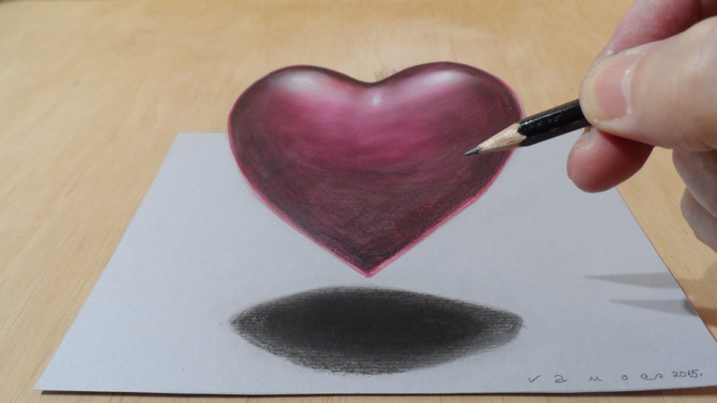 Draw a 3D Floating Heart | The Happy Channel