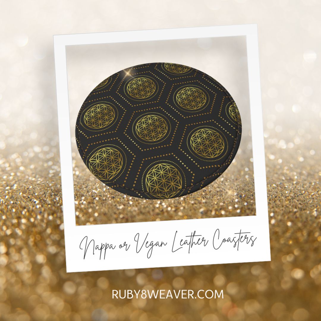Nappa or Vegan Leather Coasters from Ruby8Weaver.com